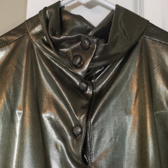 Vintage 70’s Metallic Silver Tank Women’s Sz M Top - Picture 3 of 8